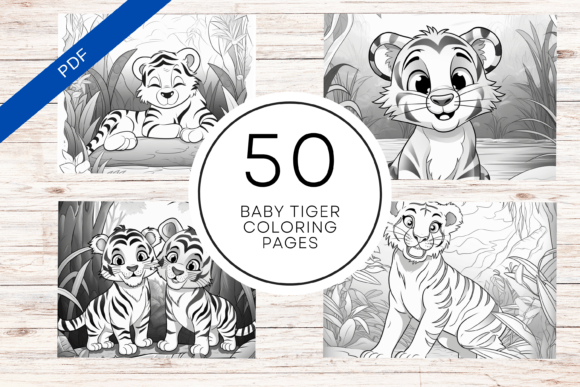 Baby Tiger Coloring Book KDP Interior