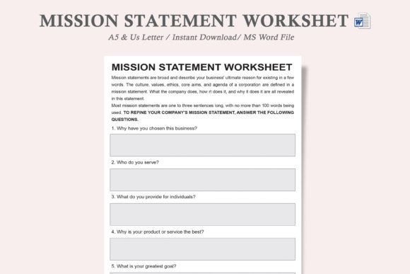 Mission Statement Worksheet: A Practical Approach to Defining What Matters Most